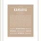 Kamaria | Name Art Print