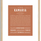 Kamaria | Name Art Print