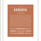 Kamaria | Name Art Print
