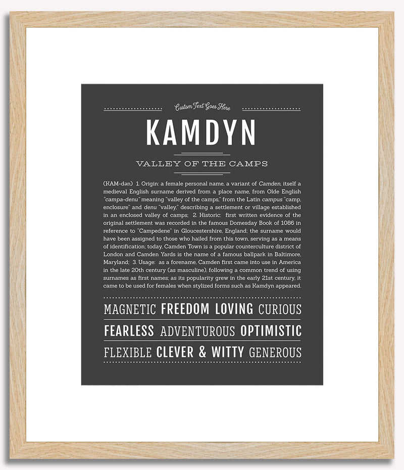 Kamdyn (male) | Name Art Print