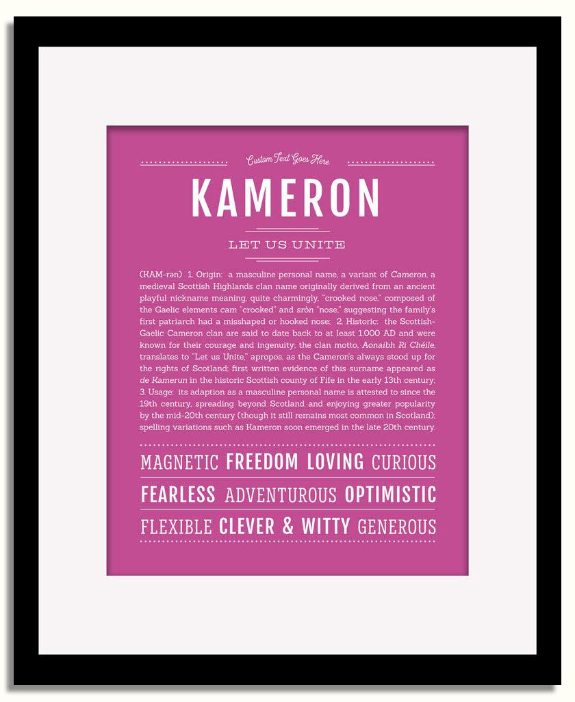 Frame Options | Dark Pink | Black Frame, Matted