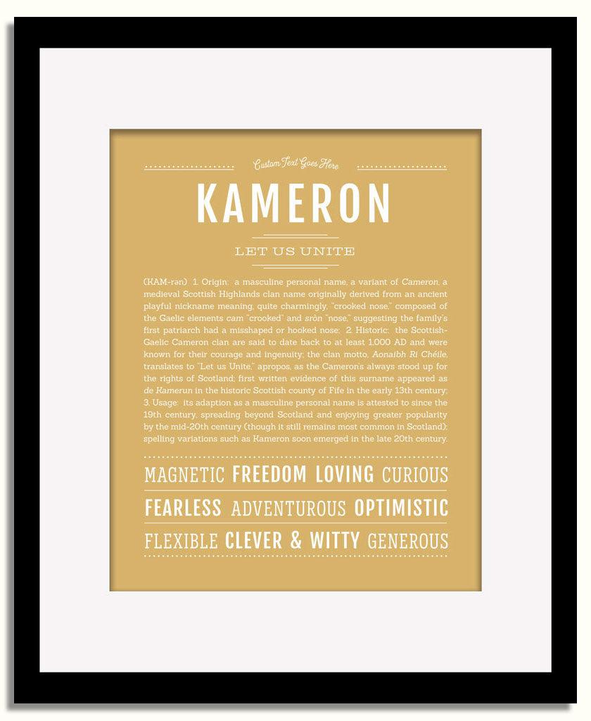 Frame Options | Matte Gold | Black Frame, Matted