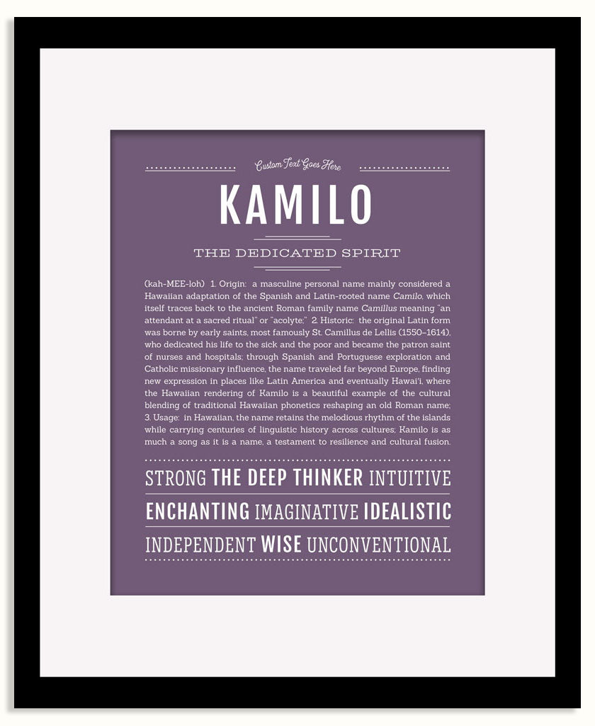 Frame Options | Deep Purple | Black Frame, Matted