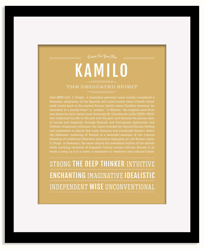 Frame Options | Matte Gold | Black Frame, Matted