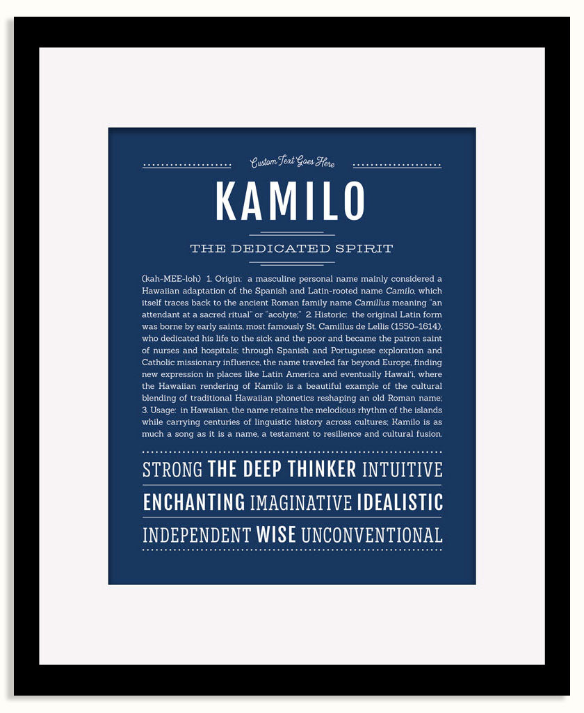 Frame Options | Midnight Blue | Black Frame, Matted
