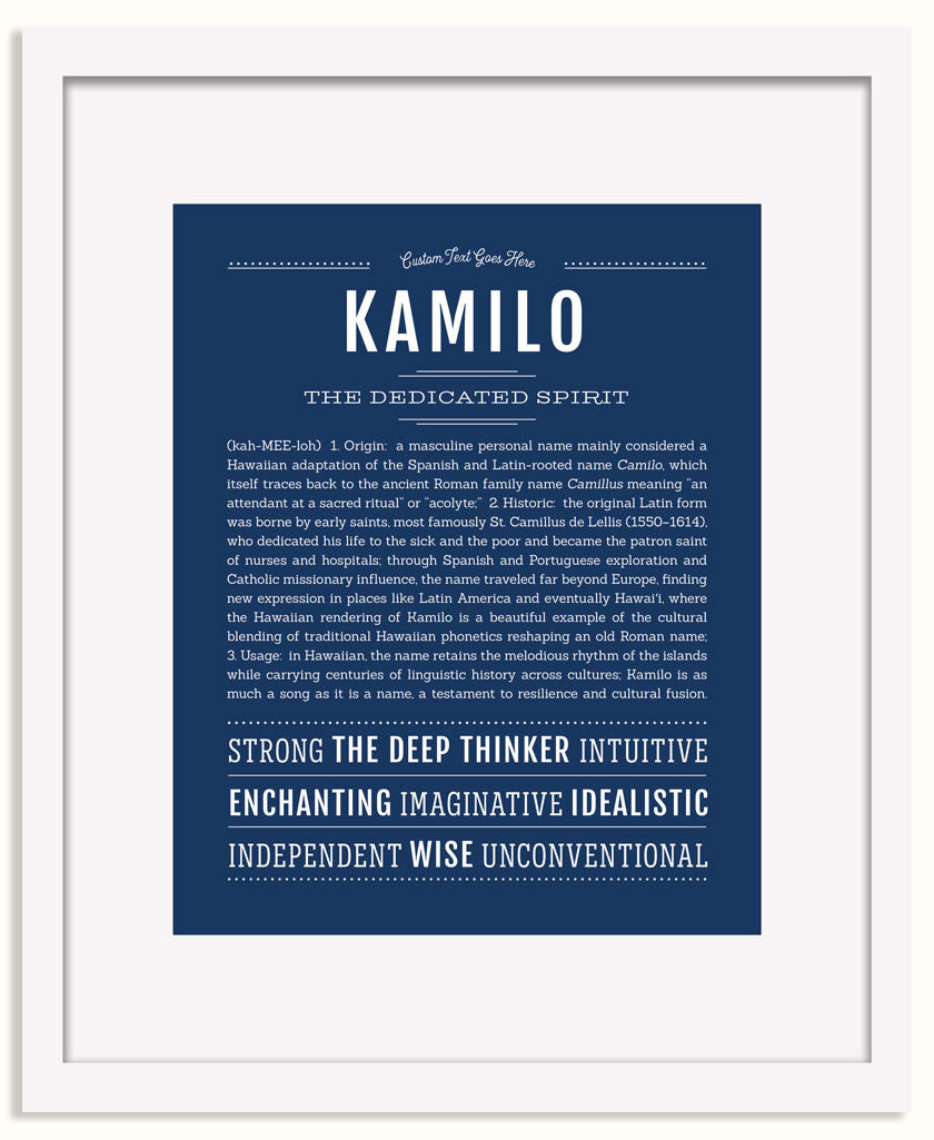 Frame Options | Midnight Blue | White Frame, Matted