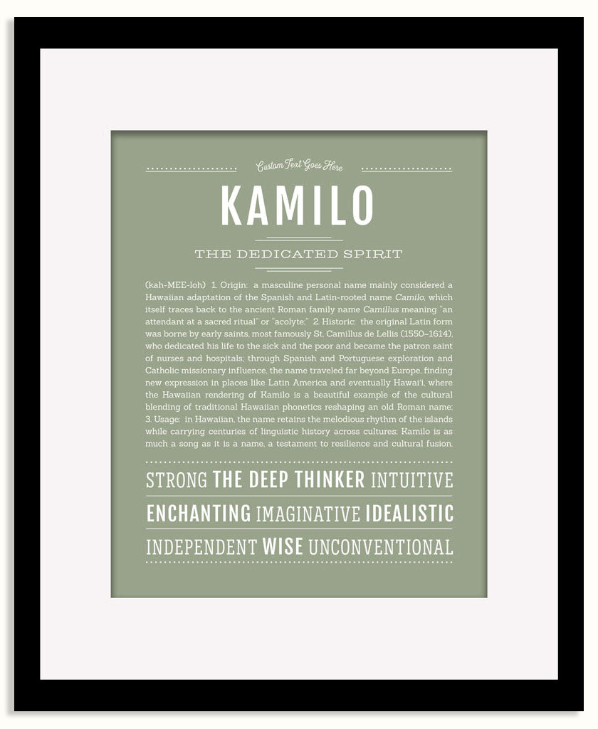 Frame Options | Sage | Black Frame, Matted