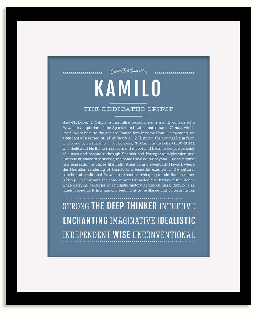 Frame Options | Steele Blue | Black Frame, Matted