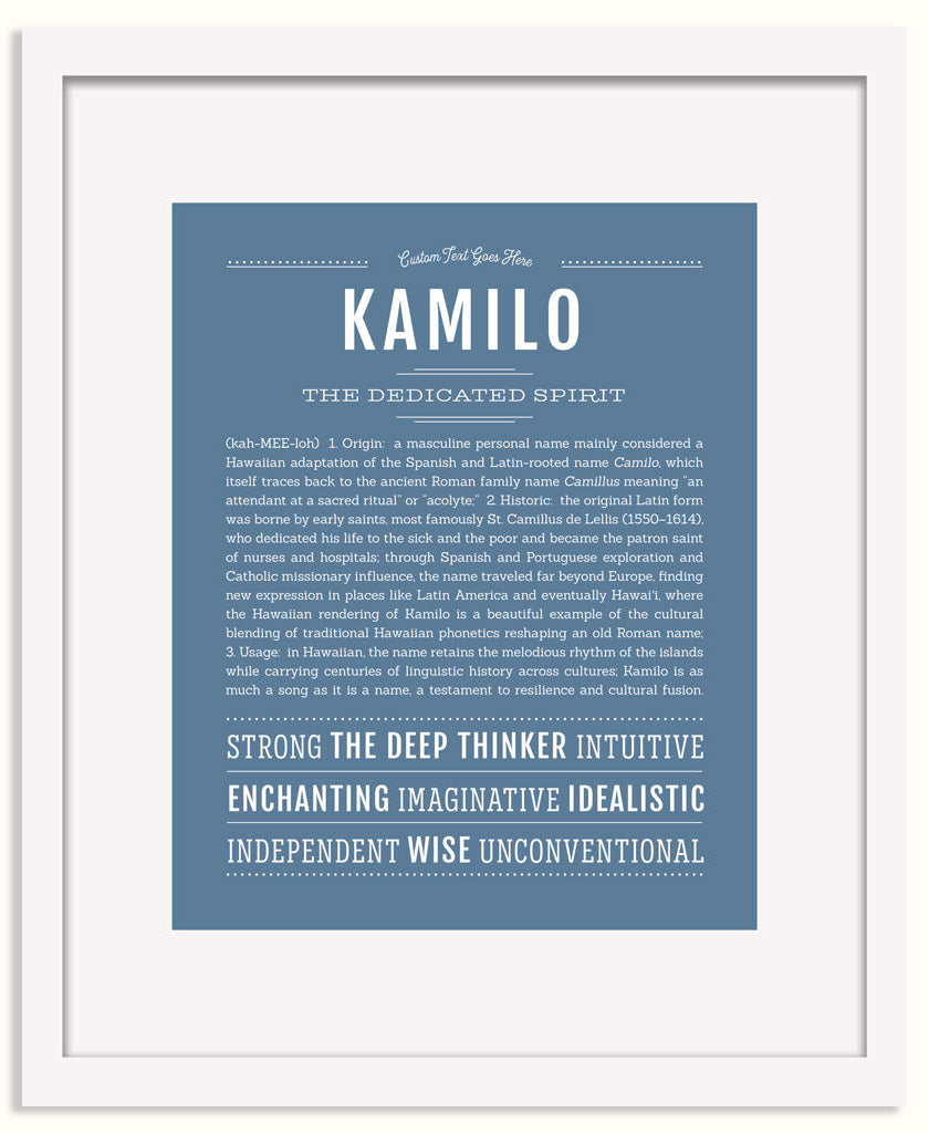 Frame Options | Steele Blue | White Frame, Matted