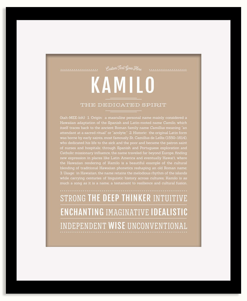 Frame Options | Tan | Black Frame, Matted