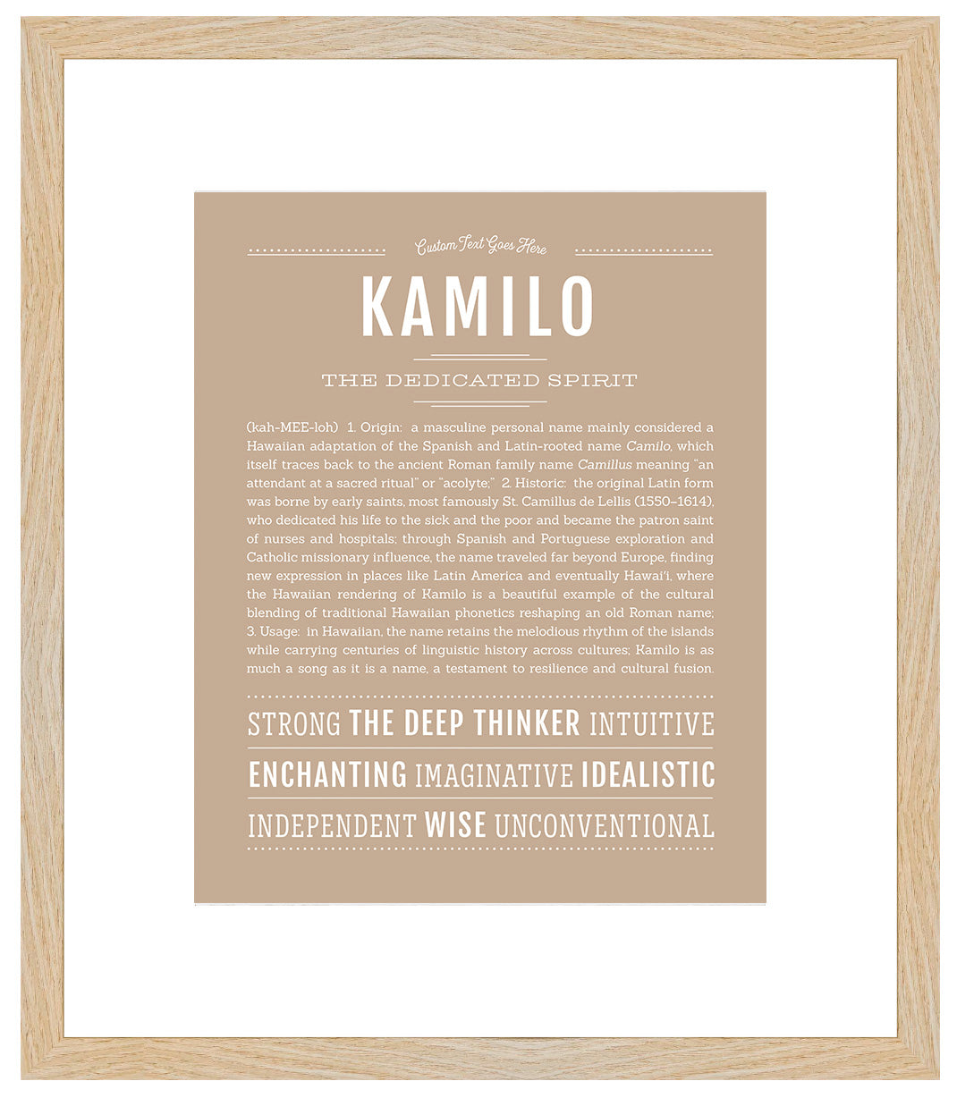 Frame Options | Tan | Maple Frame, Matted