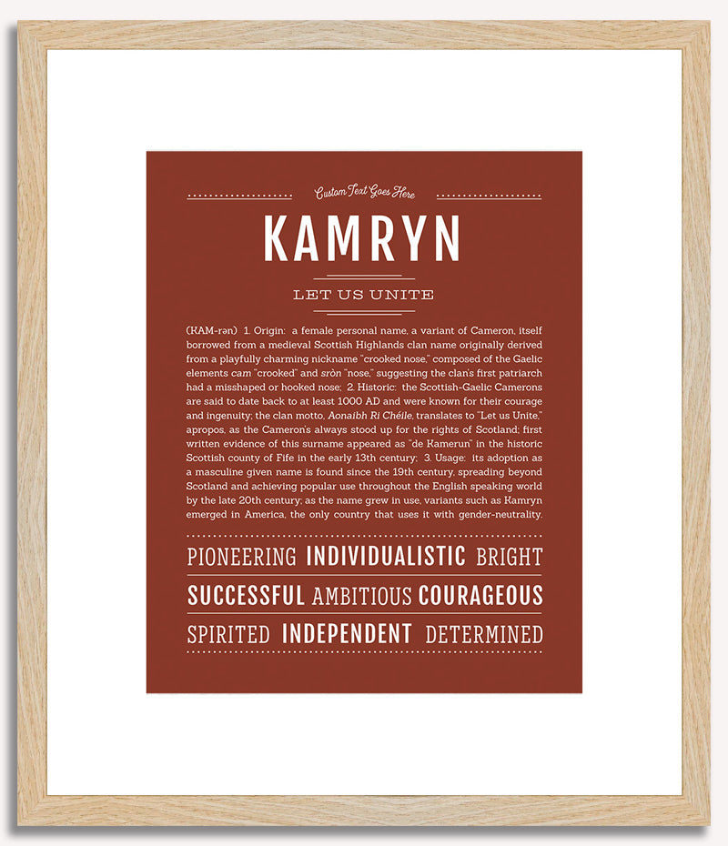 Kamryn (female) | Name Art Print