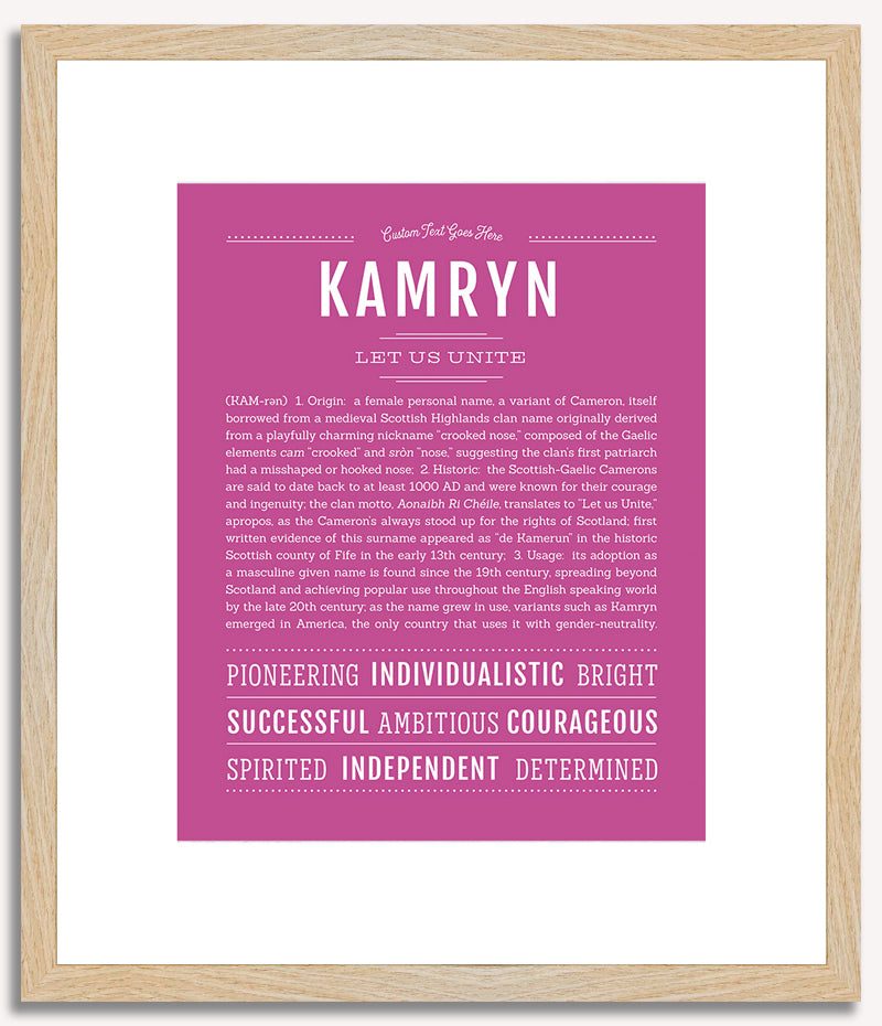 Kamryn (female) | Name Art Print