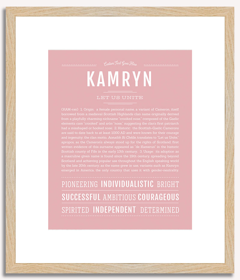 Kamryn (female) | Name Art Print