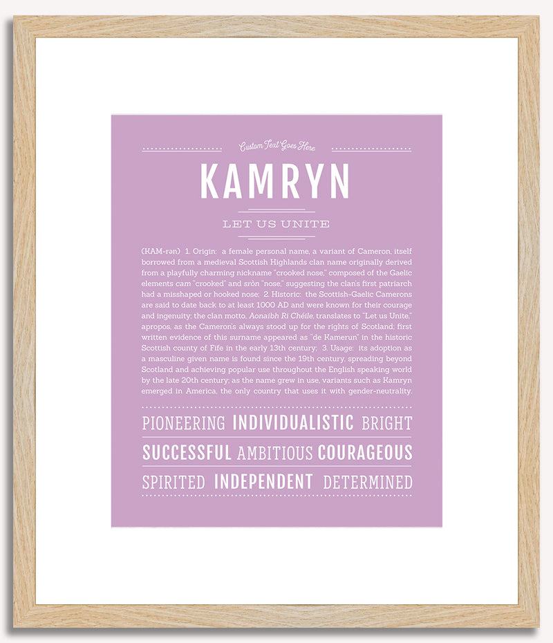 Kamryn (female) | Name Art Print