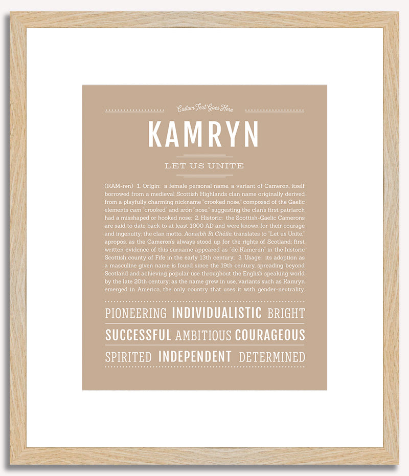 Kamryn (female) | Name Art Print