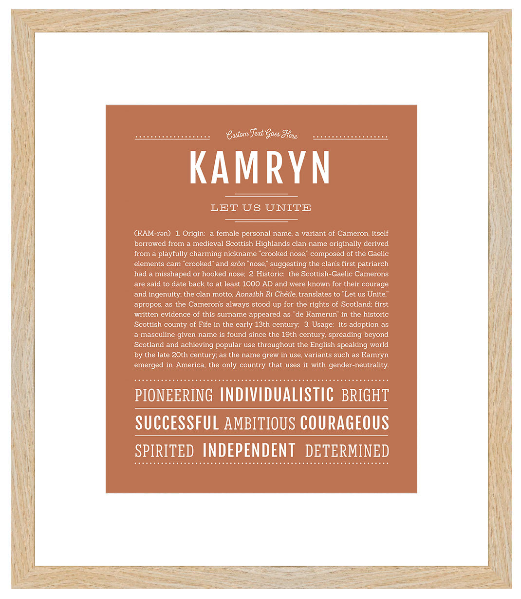 Kamryn (female) | Name Art Print