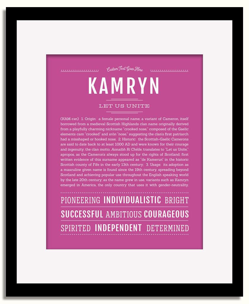 Frame Options | Dark Pink | Black Frame, Matted