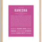 Kanesha | Name Art Print