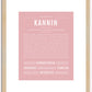 Kannin | Name Art Print