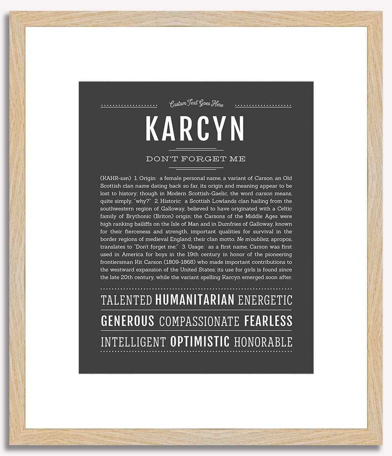 Karcyn | Name Art Print