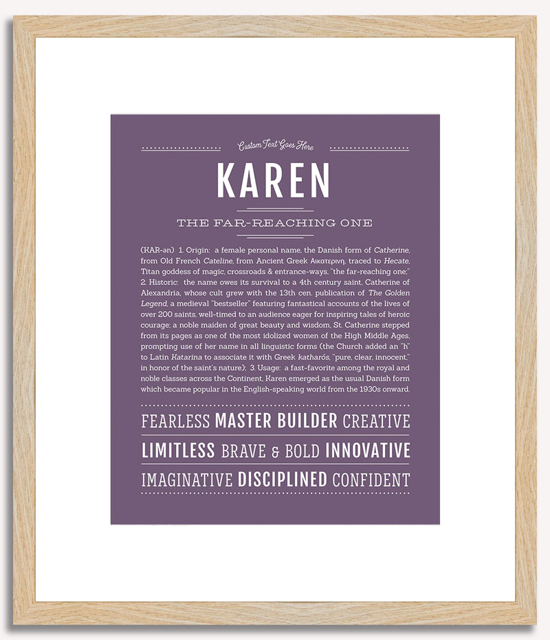Karen Personalized Name Meaning Art Prints – Name Stories