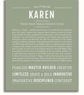 Karen Personalized Name Meaning Art Prints – Name Stories