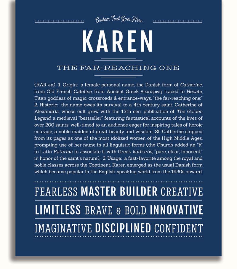 Karen Personalized Name Meaning Art Prints – Name Stories