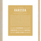 Karessa | Name Art Print