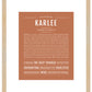 Karlee | Name Art Print