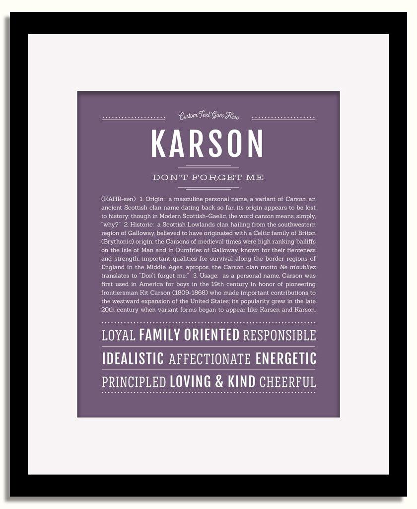 Frame Options | Deep Purple | Black Frame, Matted