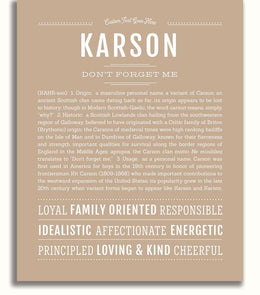 Karson | Name Art Print – Name Stories
