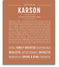 Karson | Name Art Print – Name Stories