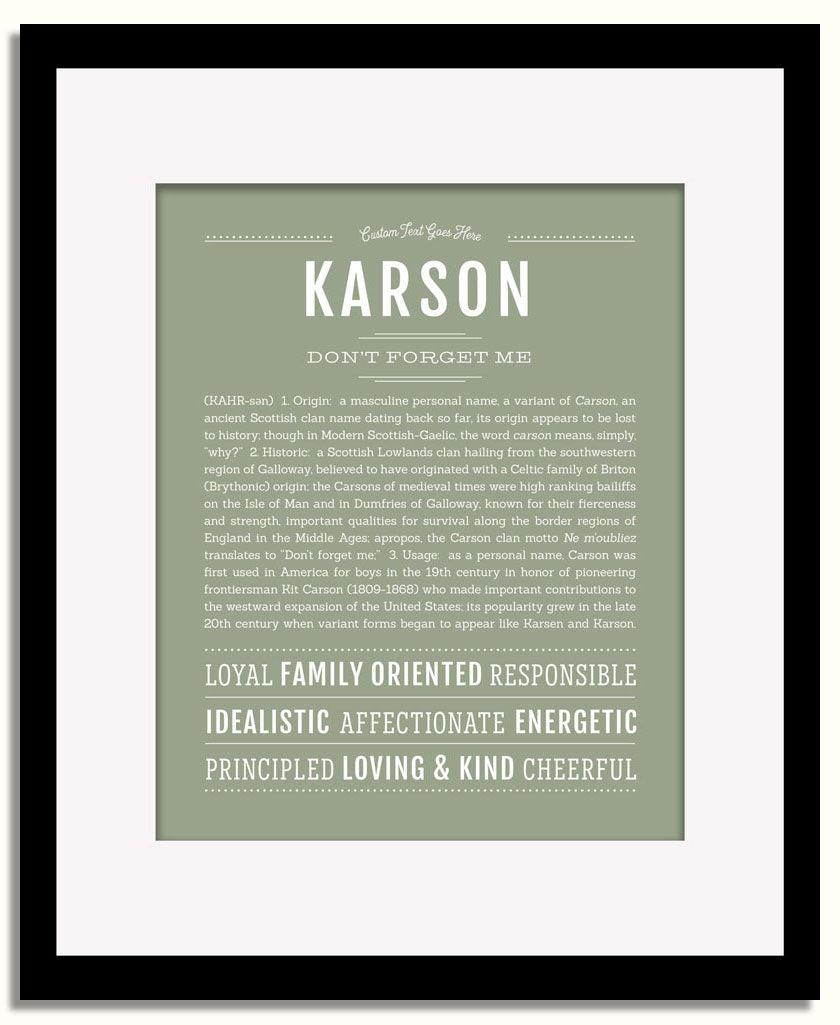 Frame Options | Sage | Black Frame, Matted