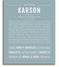 Karson Personalized Name Meaning Art Prints – Name Stories
