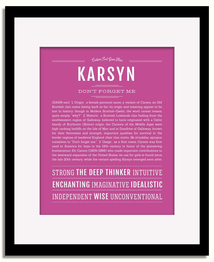 Frame Options | Dark Pink | Black Frame, Matted