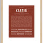 Karter (female) | Name Art Print