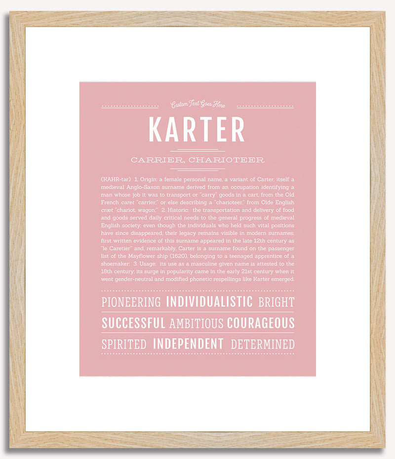 Karter (female) | Name Art Print