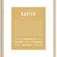 Karter (female) | Name Art Print