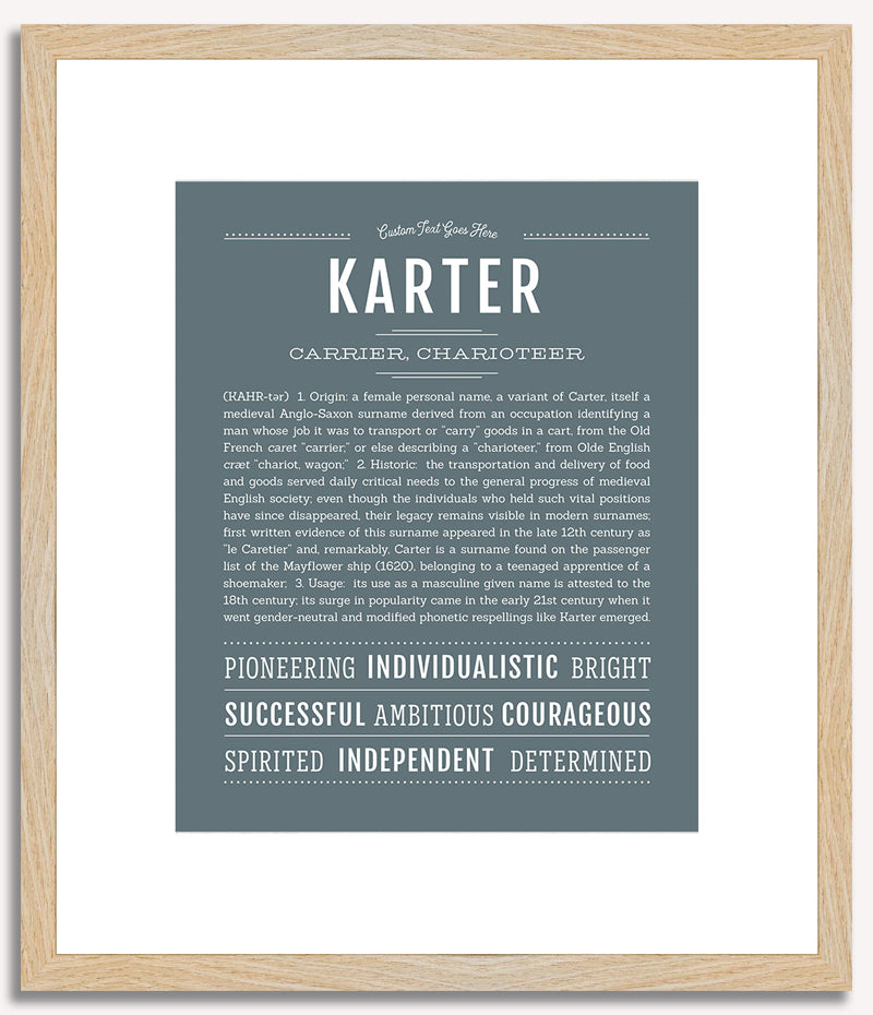 Karter (female) | Name Art Print