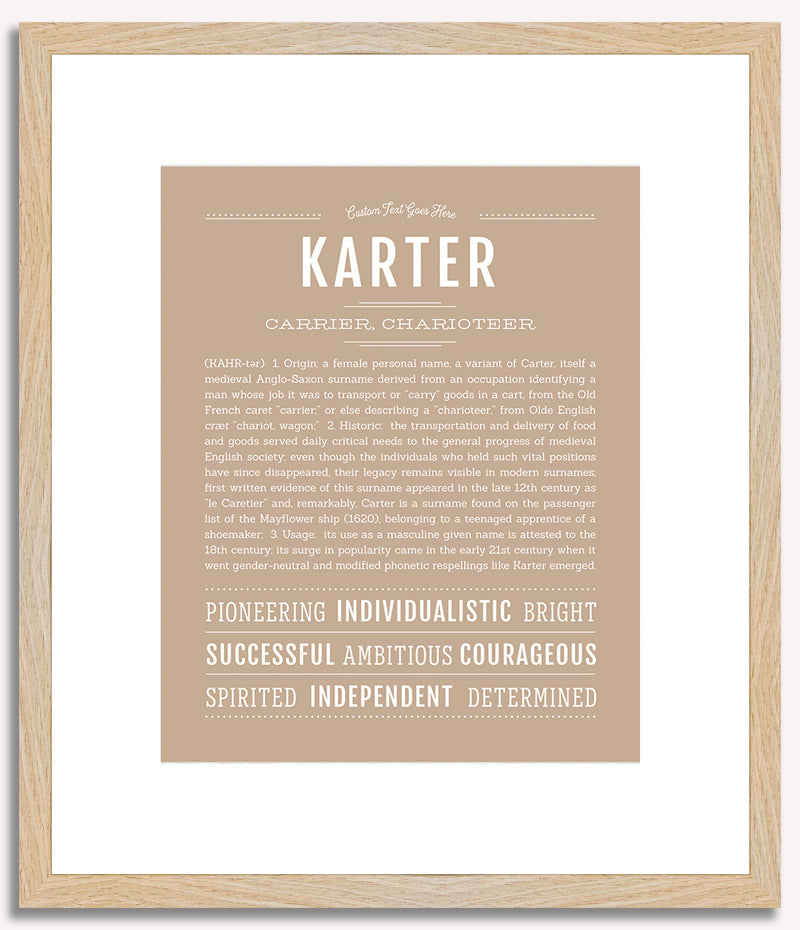 Karter (female) | Name Art Print