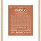 Karter (female) | Name Art Print