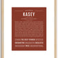 Kasey (female) | Name Art Print