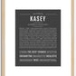 Kasey (female) | Name Art Print