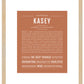 Kasey (female) | Name Art Print