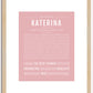 Katerina | Name Art Print