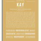Kay Personalized Name Meaning Art Prints – Name Stories