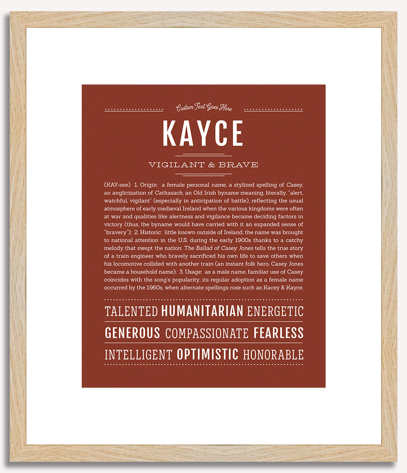 Kayce (female) | Name Art Print