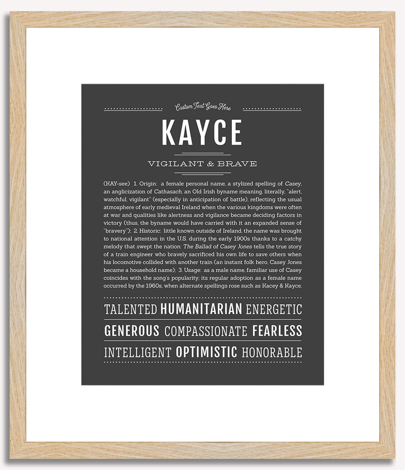 Kayce (male) | Name Art Print