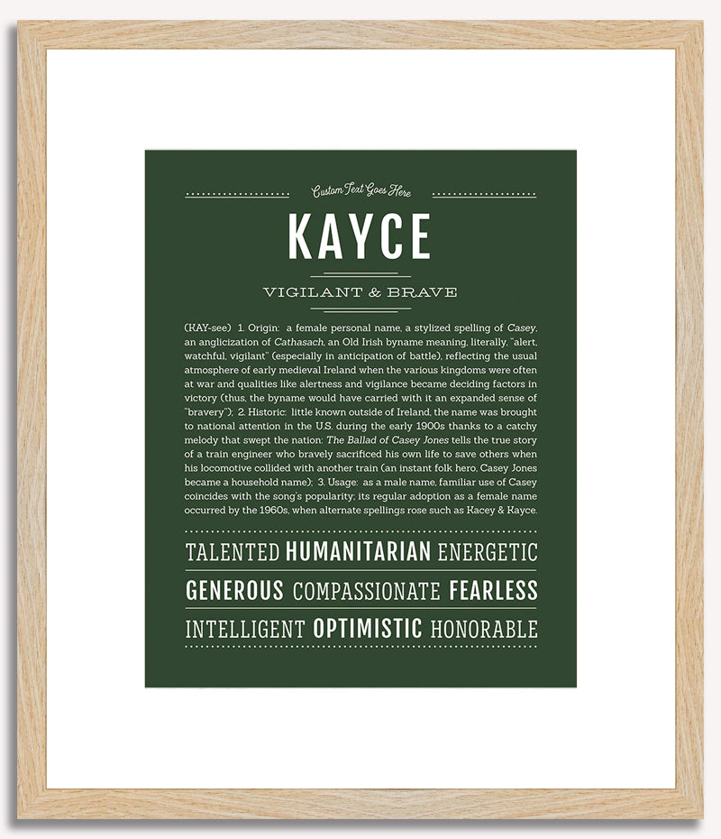 Kayce (female) | Name Art Print